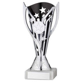 SILVER/BLACK PLASTIC 'FLASH' CUP ASSEMBLED ON MARBLE (1in CEN) - 7in